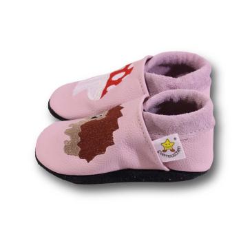 Krabbelschuhe Igel und Pilz